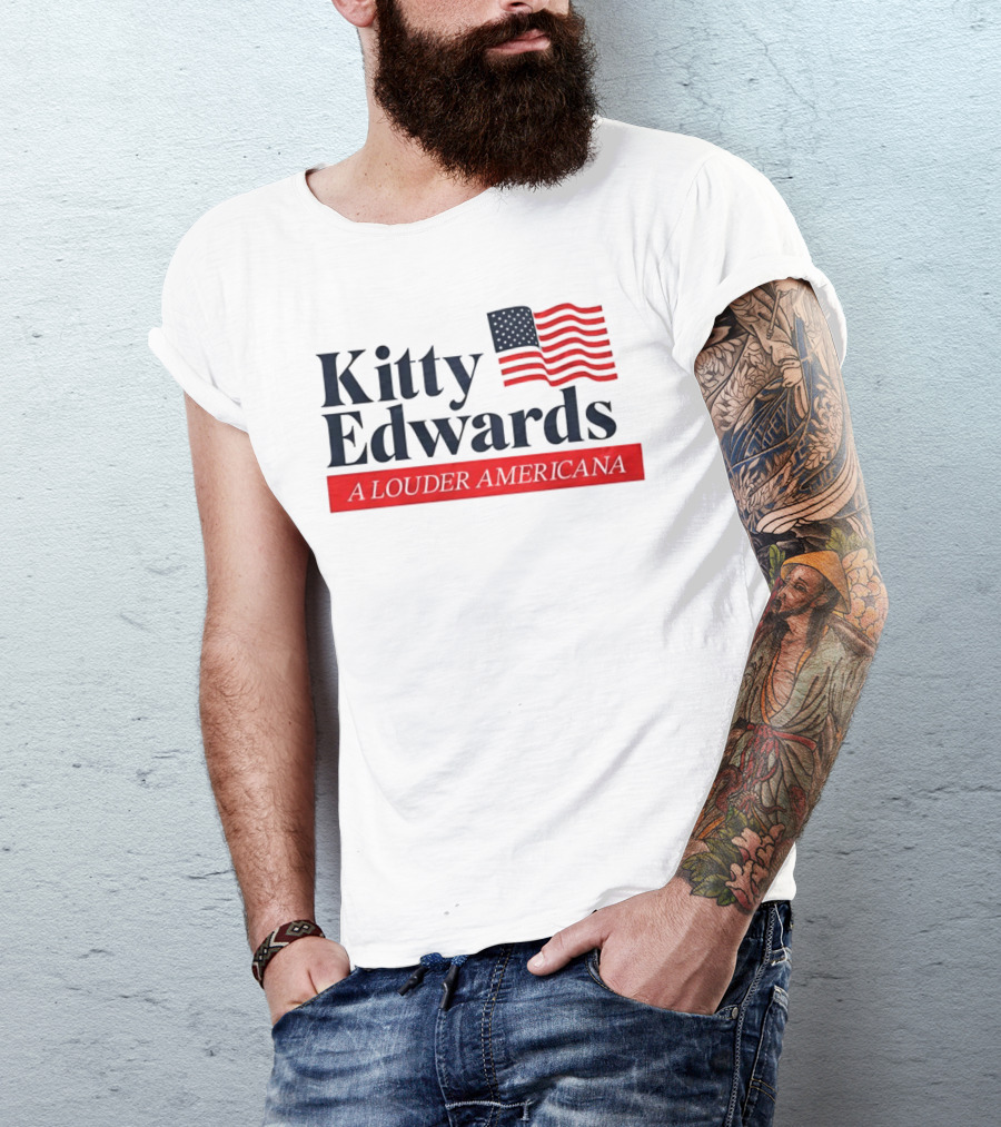 Kitty Edwards A Louder Americana American Flag T-Shirt