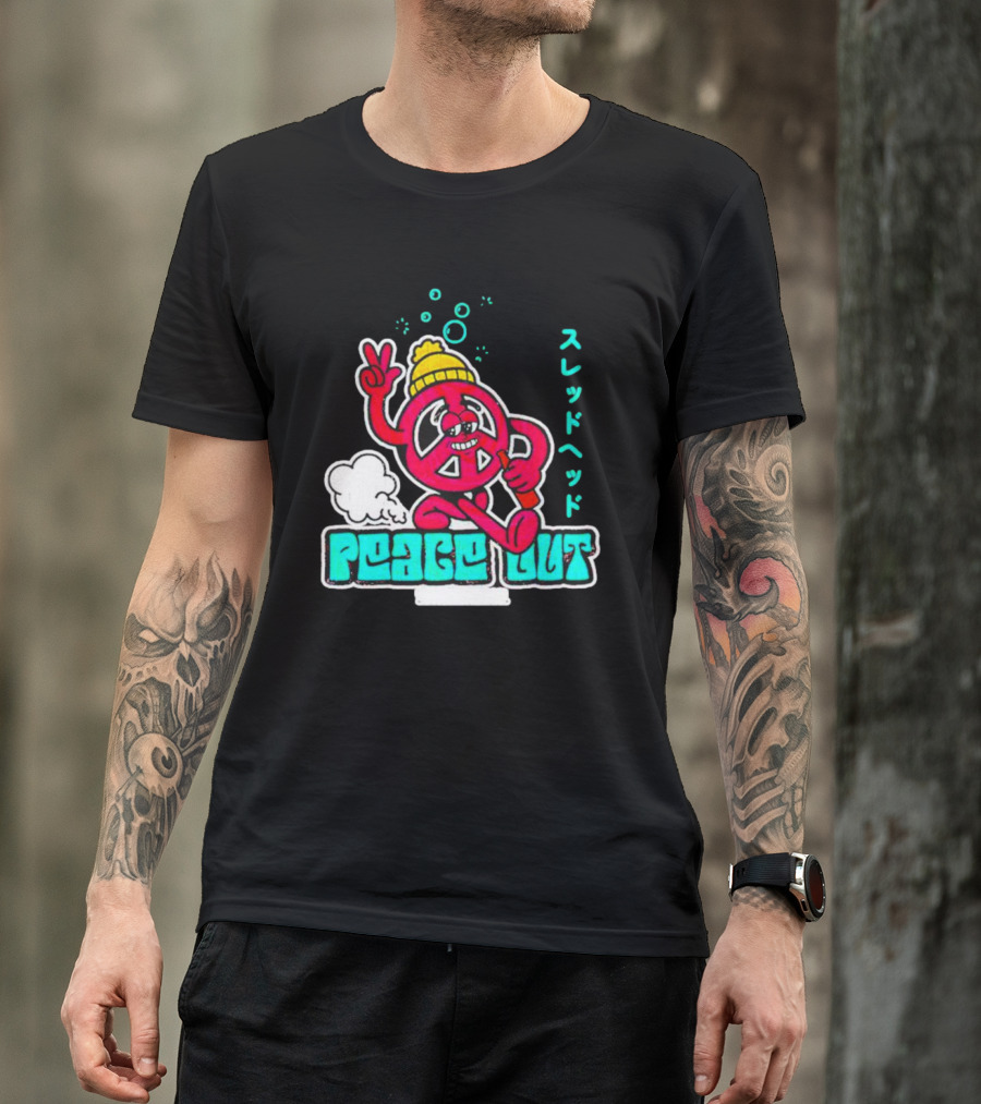 Peace Out Threadhead Japanese Text Bubble Elements T-Shirt