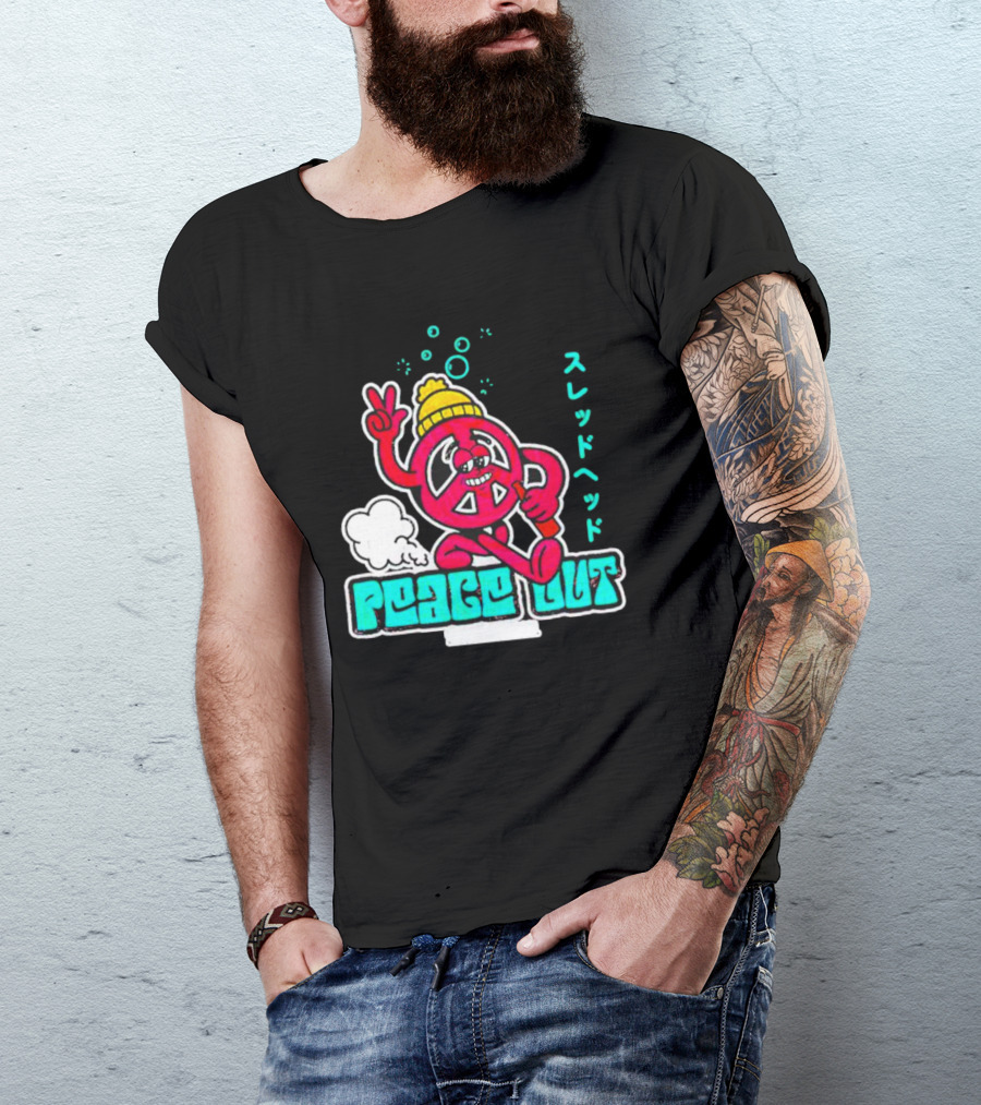 Peace Out Threadhead Japanese Text Bubble Elements T-Shirt