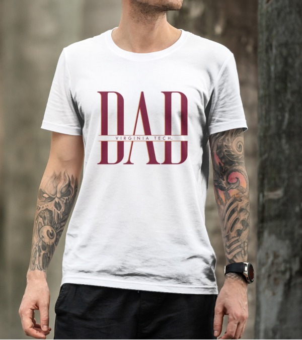 Virginia Tech Dad Bold Red Lettering T-Shirt