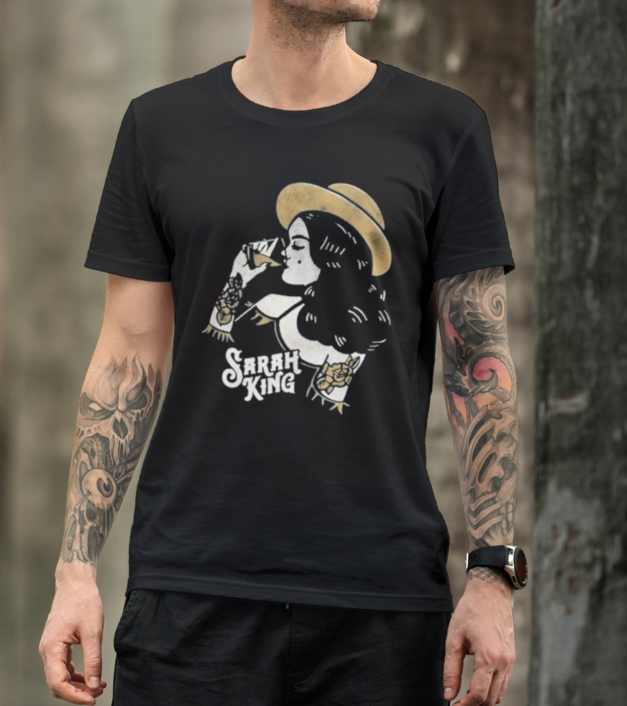 Sarah King Whisky Vintage Tattooed Woman Hat T-Shirt