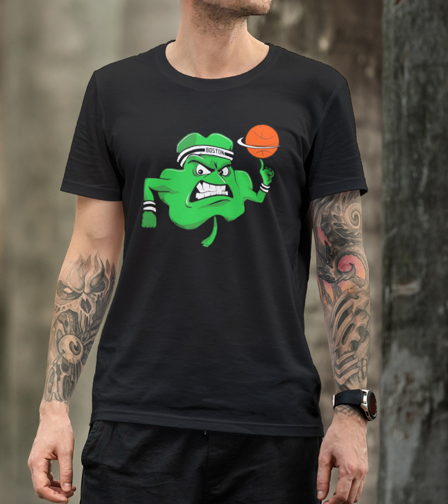 Boston Celtics Angry Clover Basketball T-Shirt