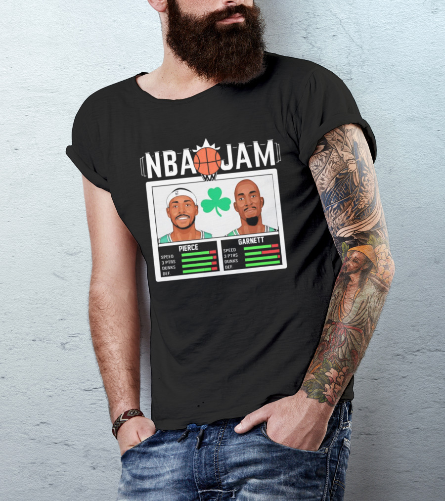 NBA Jam Pierce Garnett Vintage Celtics Basketball Retro Game T-Shirt
