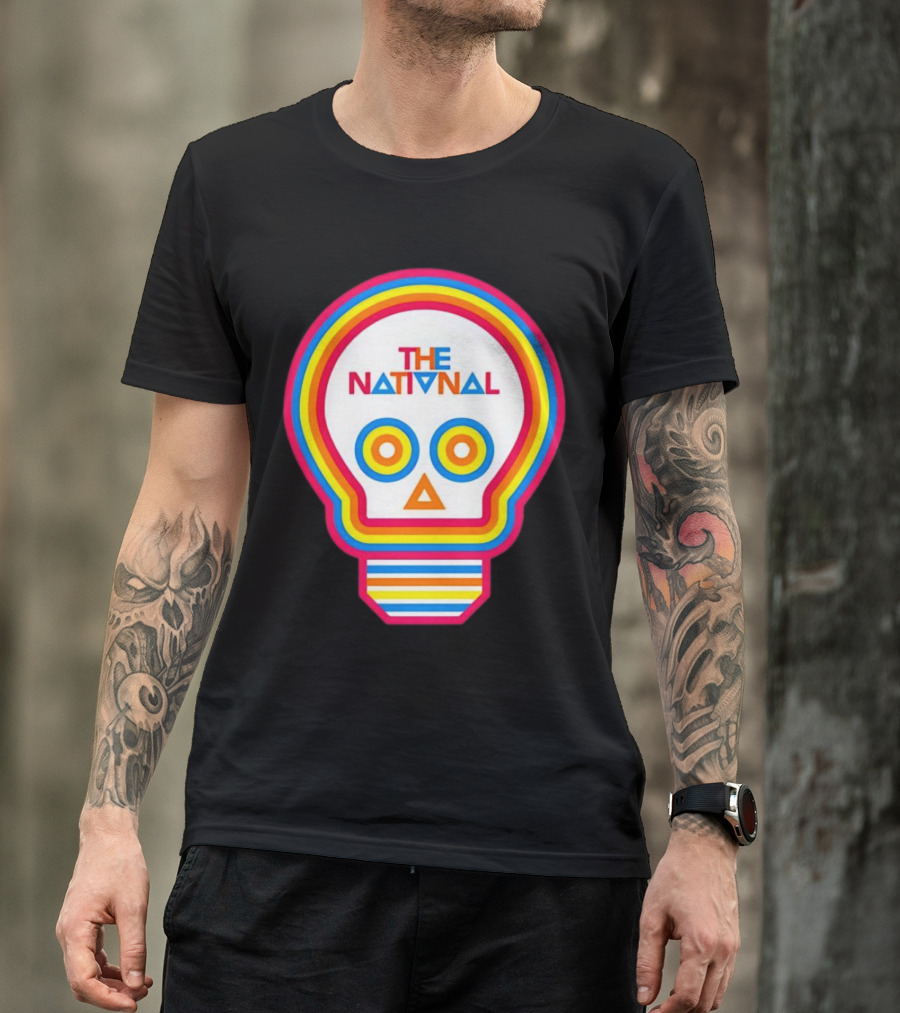 The National Lightbulb Skull Retro Rainbow T-Shirt