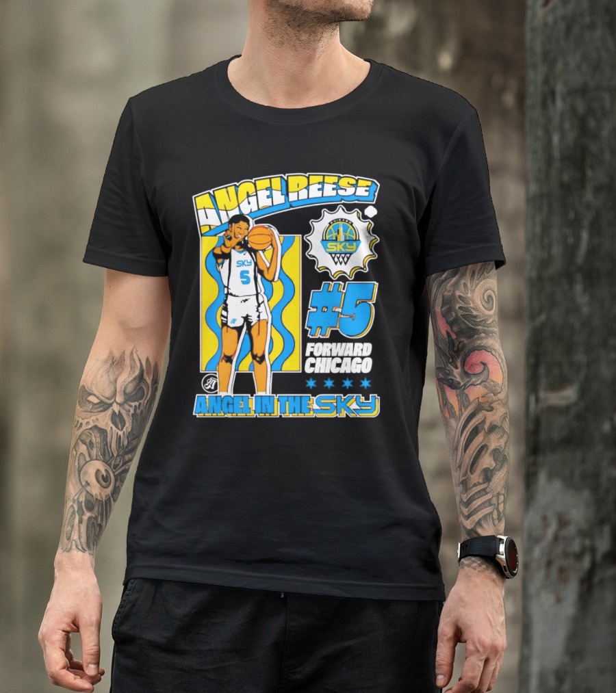 Angel Reese #5 Forward Chicago Sky Angel In The Sky T-Shirt