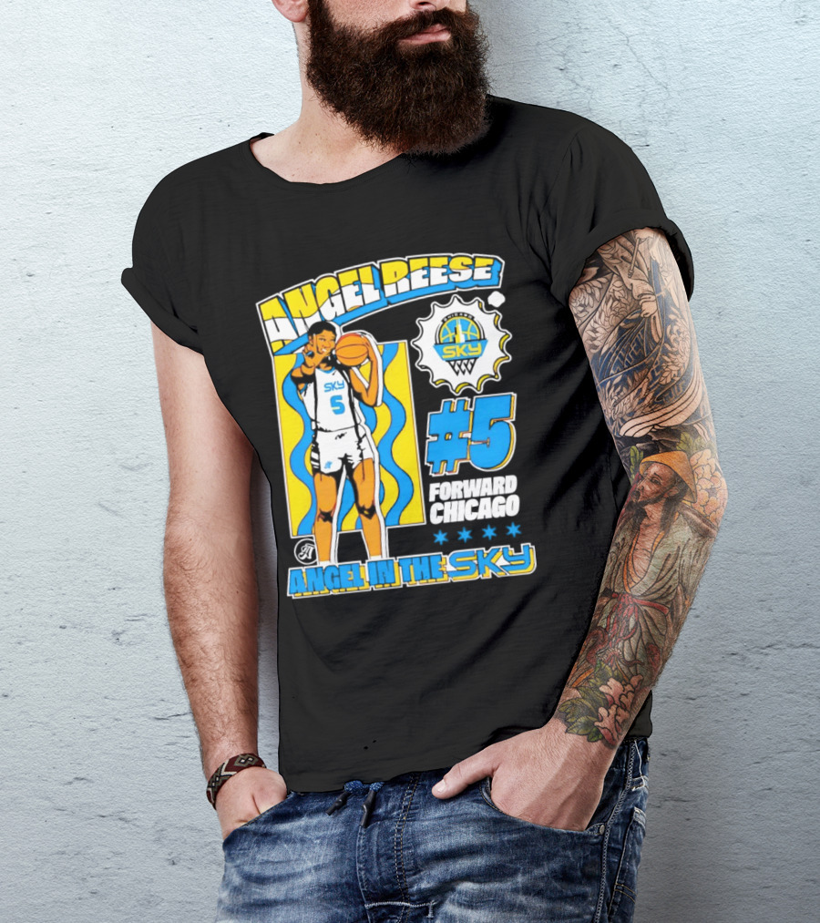 Angel Reese #5 Forward Chicago Sky Angel In The Sky T-Shirt