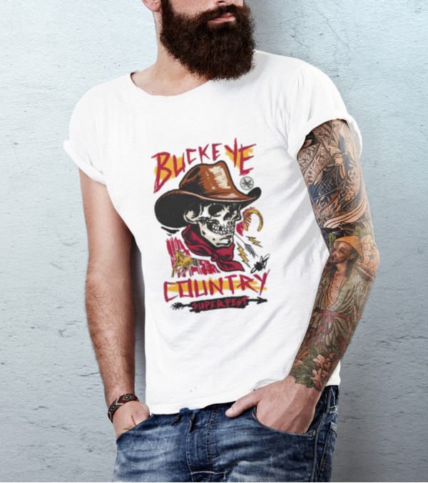 Buckeye Country Superfest Skeleton Cowboy With Horse And Lasso T-Shirt