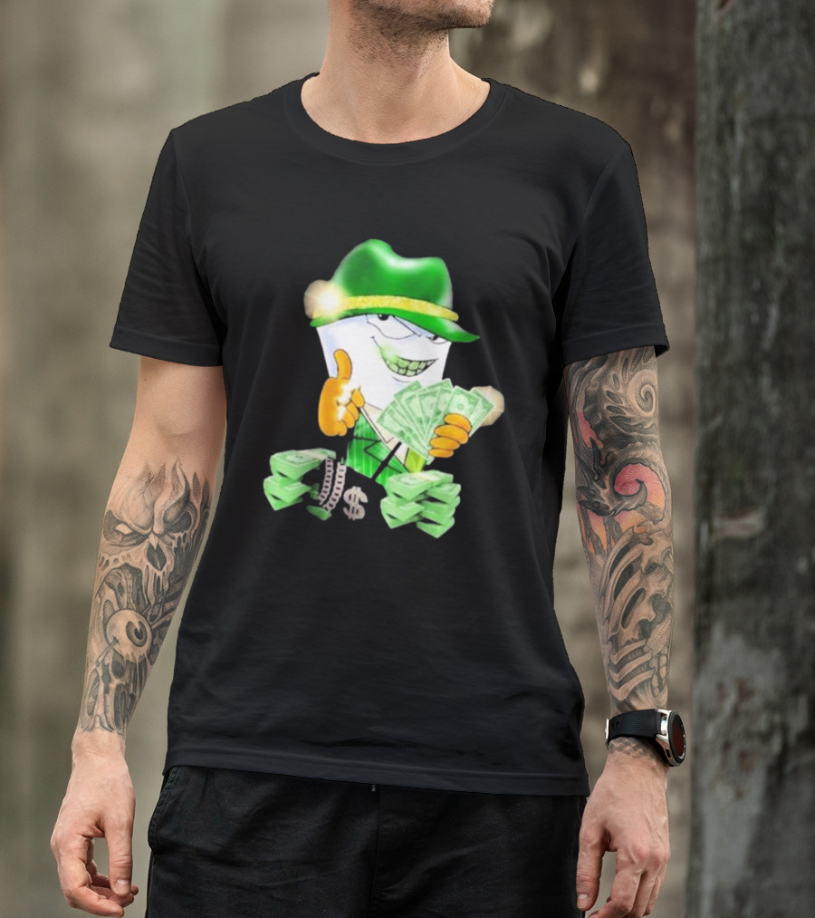 Thug Shake Money Master Shake With Cash And Green Hat T-Shirt