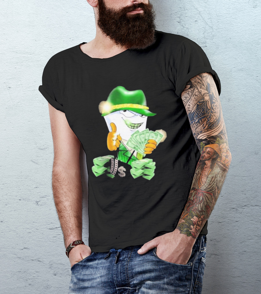 Thug Shake Money Master Shake With Cash And Green Hat T-Shirt