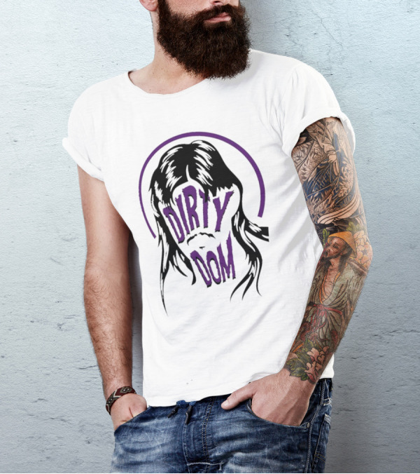 Dirty Dom Mullet Retro Style Black And Purple T-Shirt