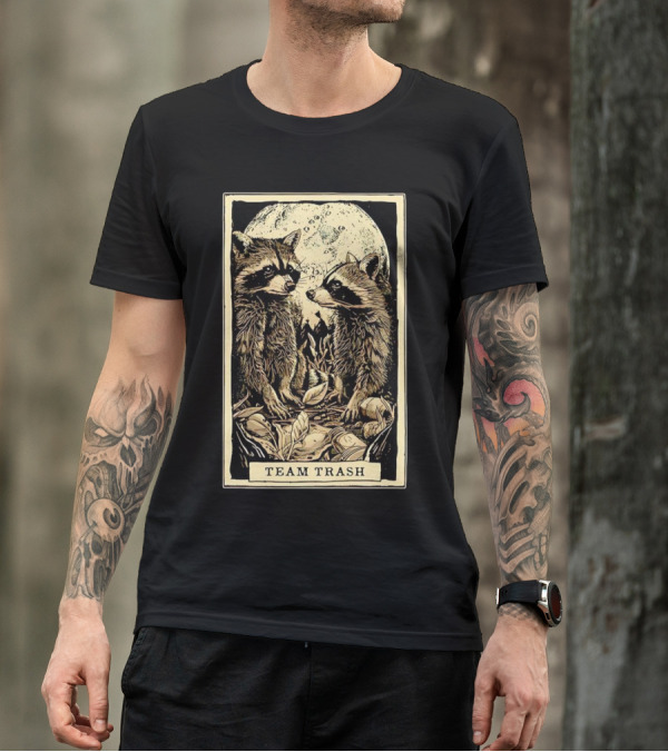Raccoon Team Trash Tarot Card Moon T-Shirt