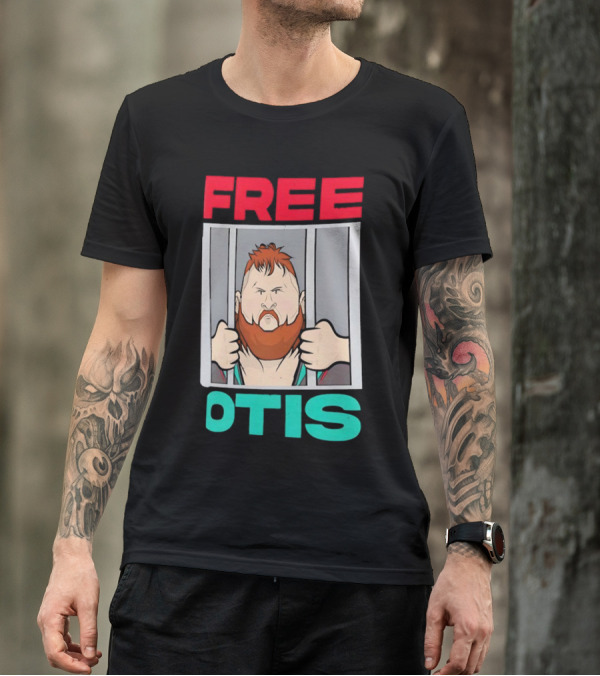 Free Otis Cartoon Nikola Bogojevic Wrestling T-Shirt