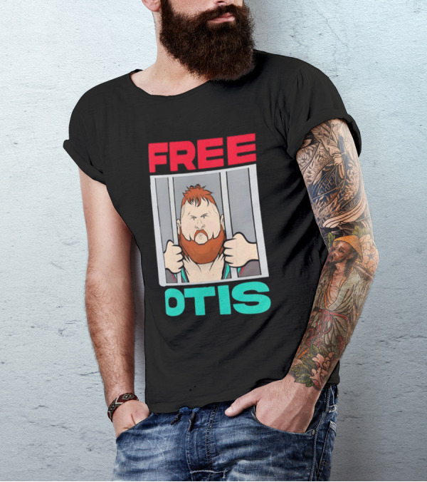 Free Otis Cartoon Nikola Bogojevic Wrestling T-Shirt