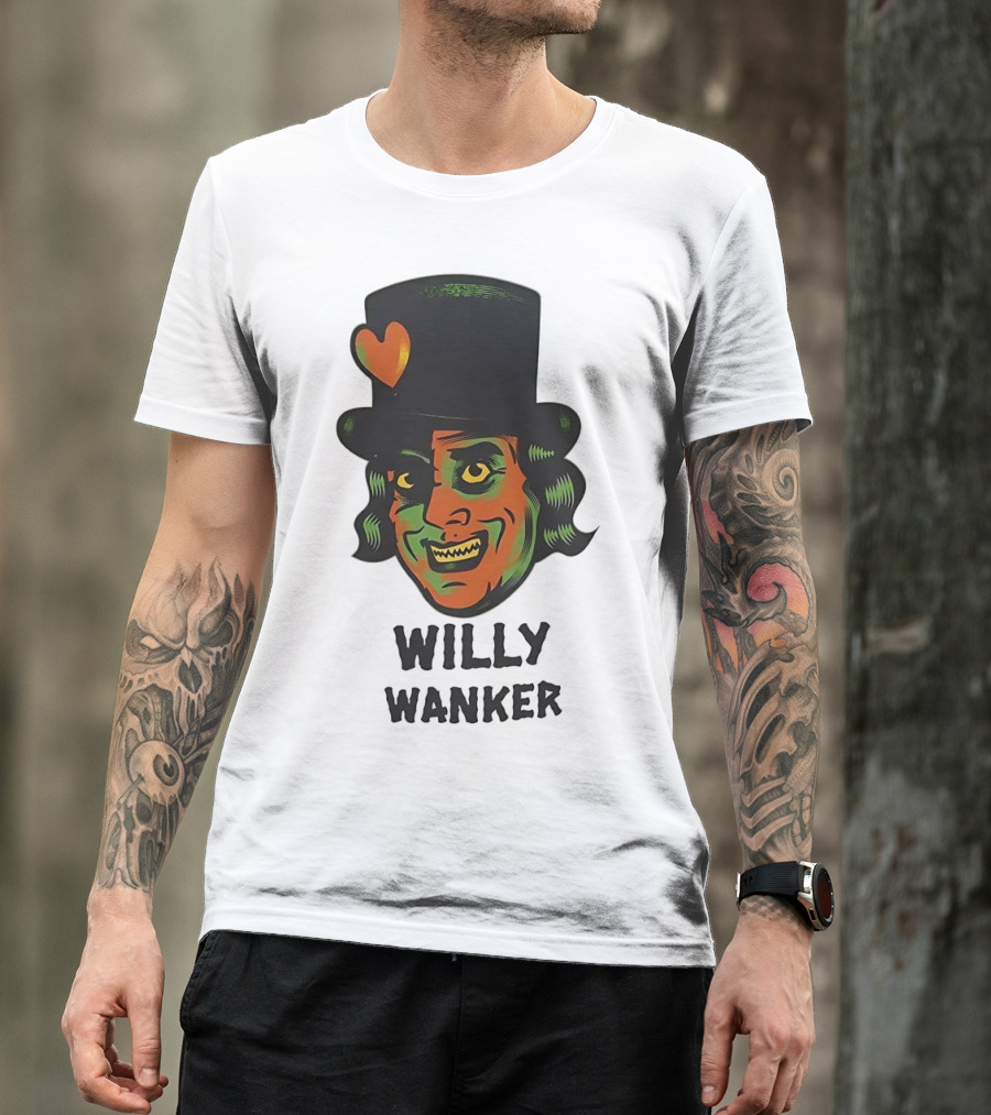 Willy Wanker Orange Heart Character T-Shirt