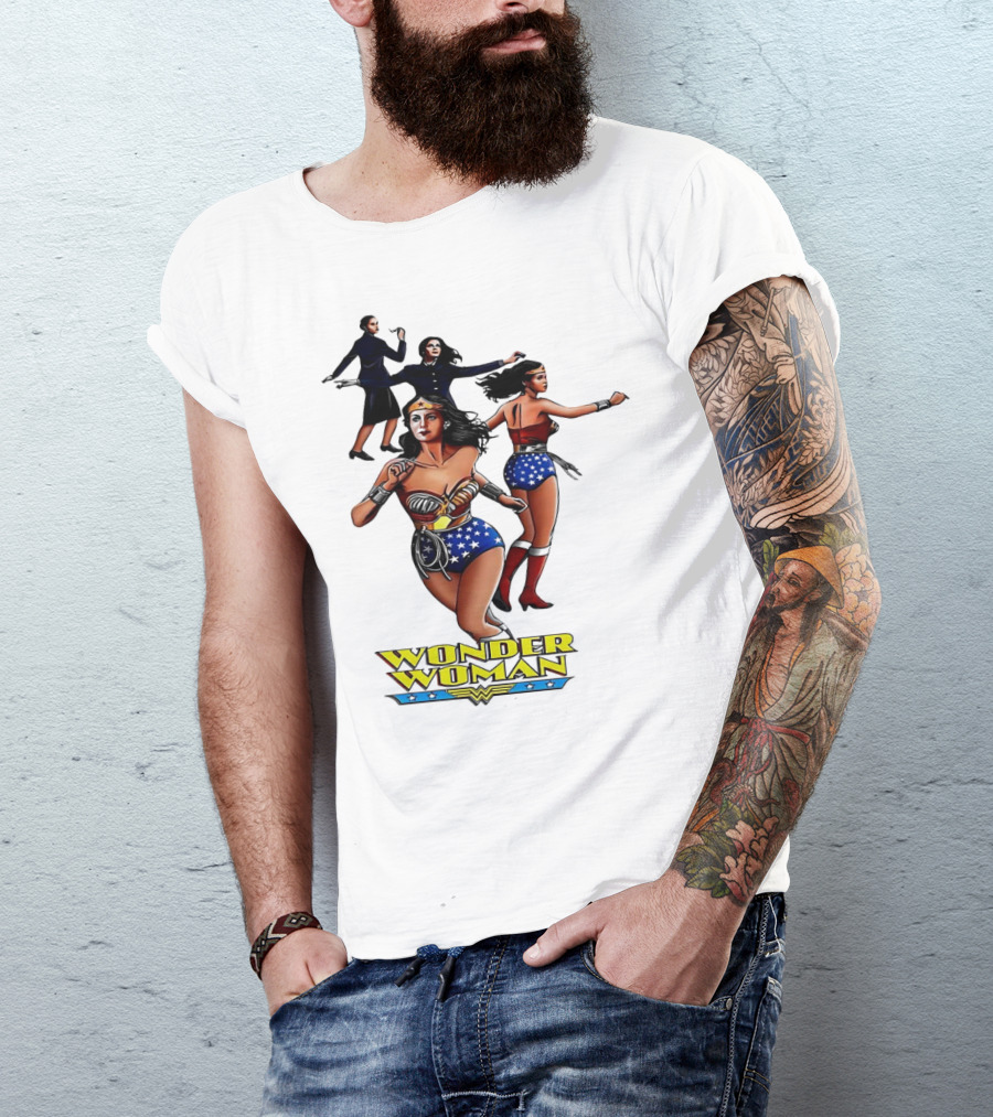 Wonder Woman Classic Logo Comic Character Poses T-Shirt