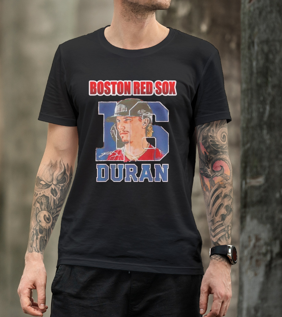 Boston Red Sox Jarren Duran 16 Portrait Patch T-Shirt