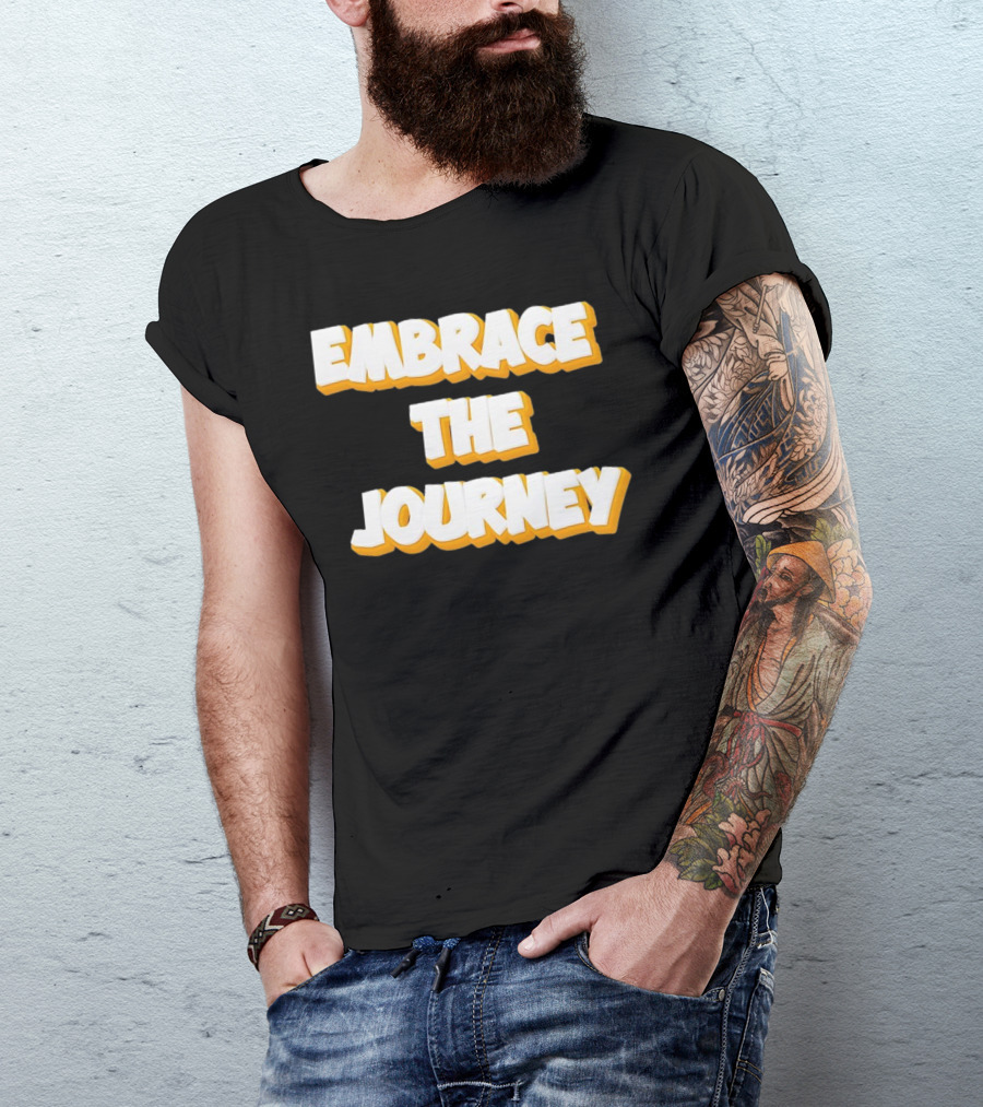 EMBRACE THE JOURNEY White And Yellow T-Shirt