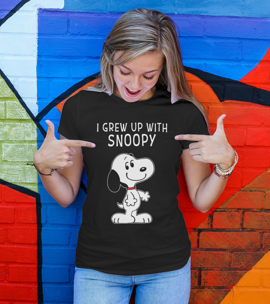 I Grew Up With Snoopy Peanuts Character Nostalgic Fun T-Shirt
