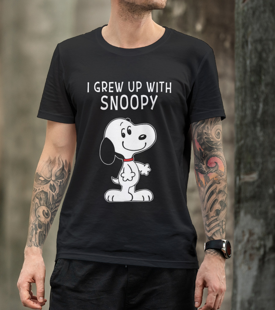 I Grew Up With Snoopy Peanuts Character Nostalgic Fun T-Shirt