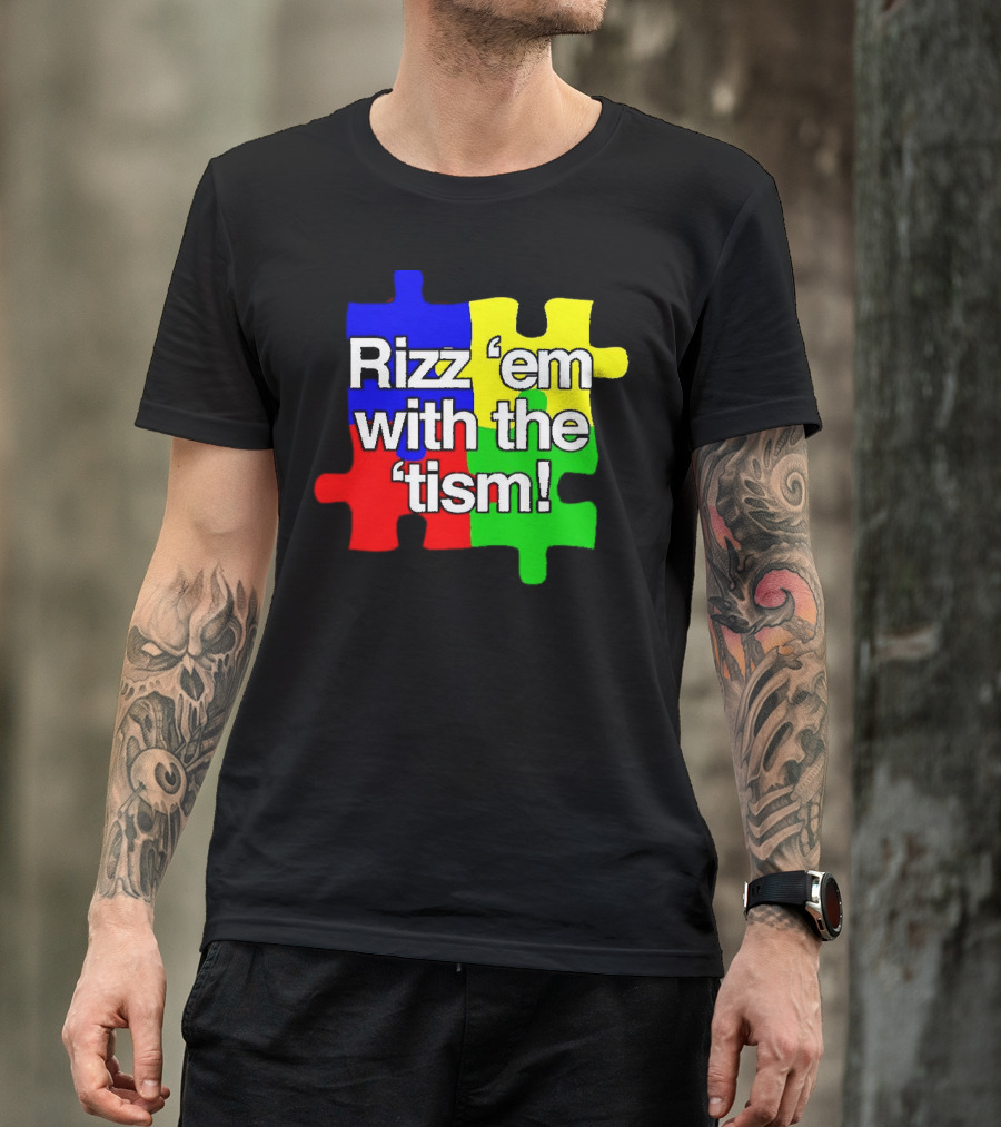 Rizz 'em With The ’Tism Puzzle Pieces T-Shirt