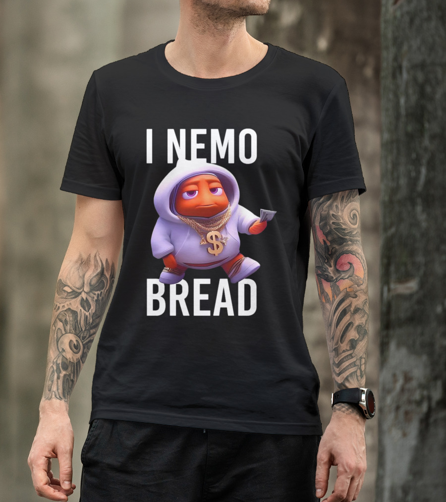 I Nemo Bread Cartoon Parody With Blinged-Out Fish In T-Shirt