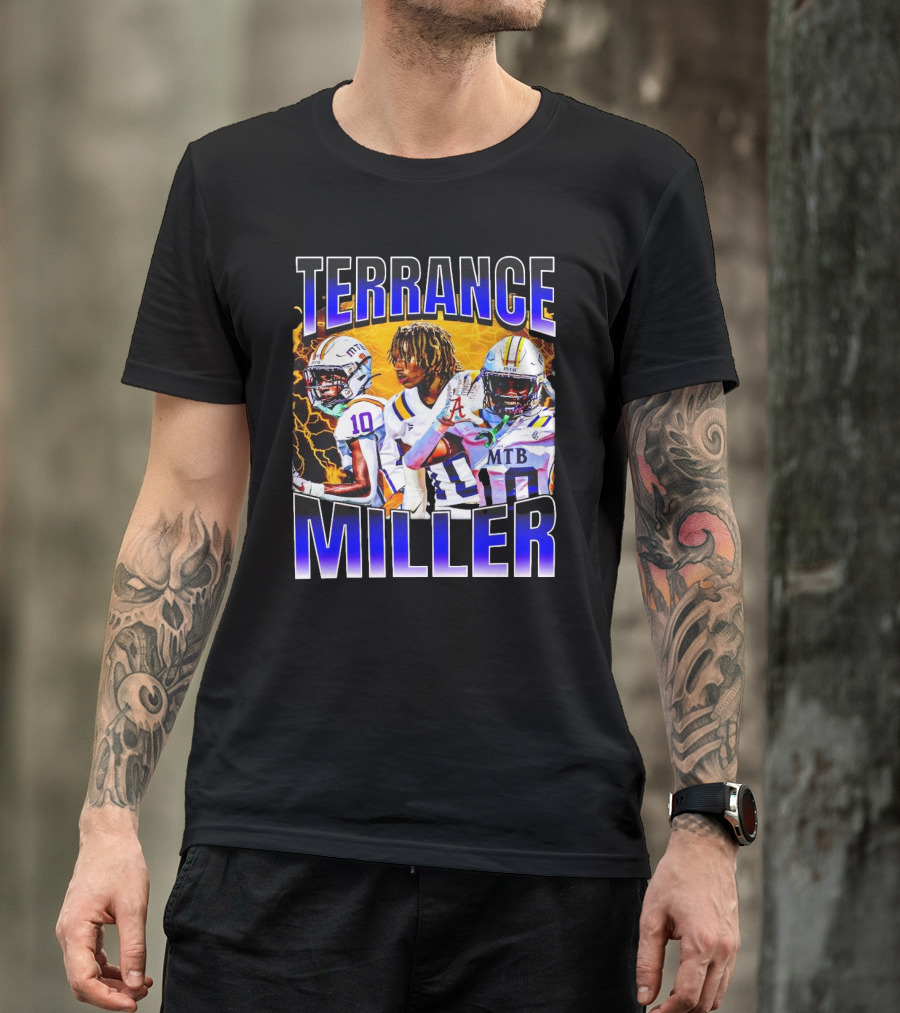 Terrance Miller Football MTB 10 Graphic Locker Room Sports Image T-Shirt