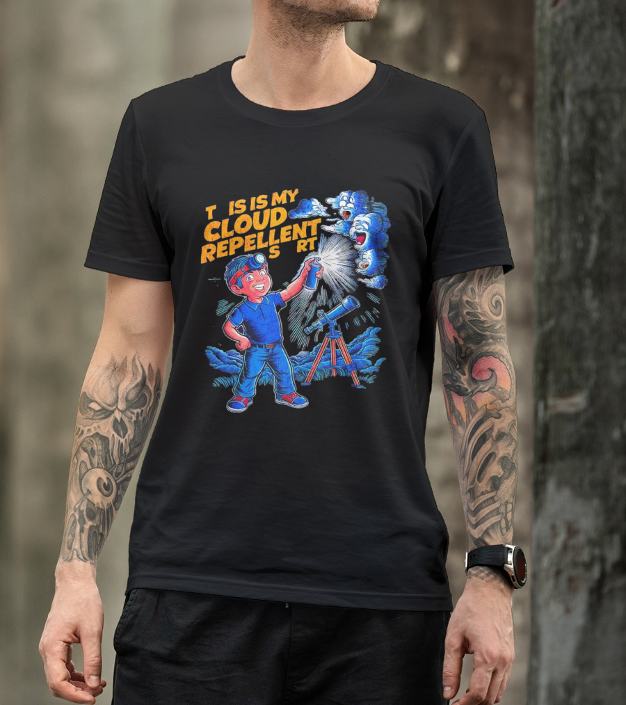 Funny Stargazing With Cloud Repellent Spray And Telescope T-Shirt