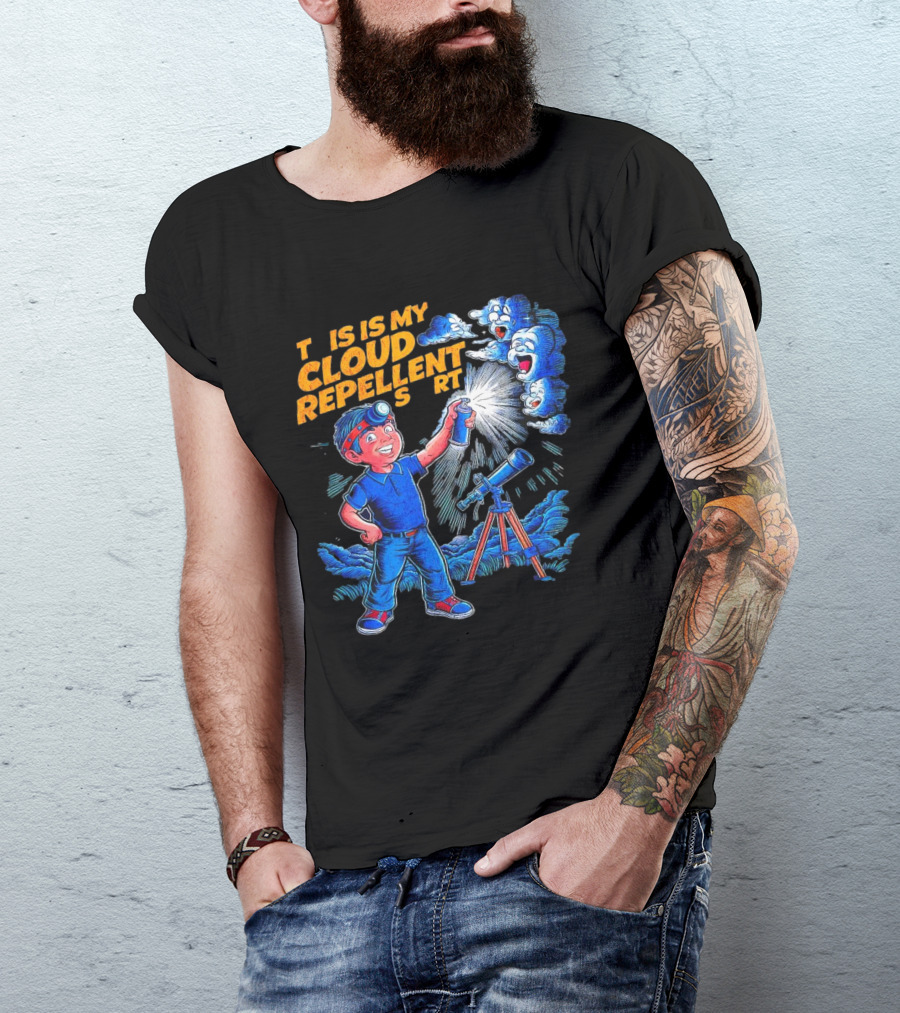 Funny Stargazing With Cloud Repellent Spray And Telescope T-Shirt