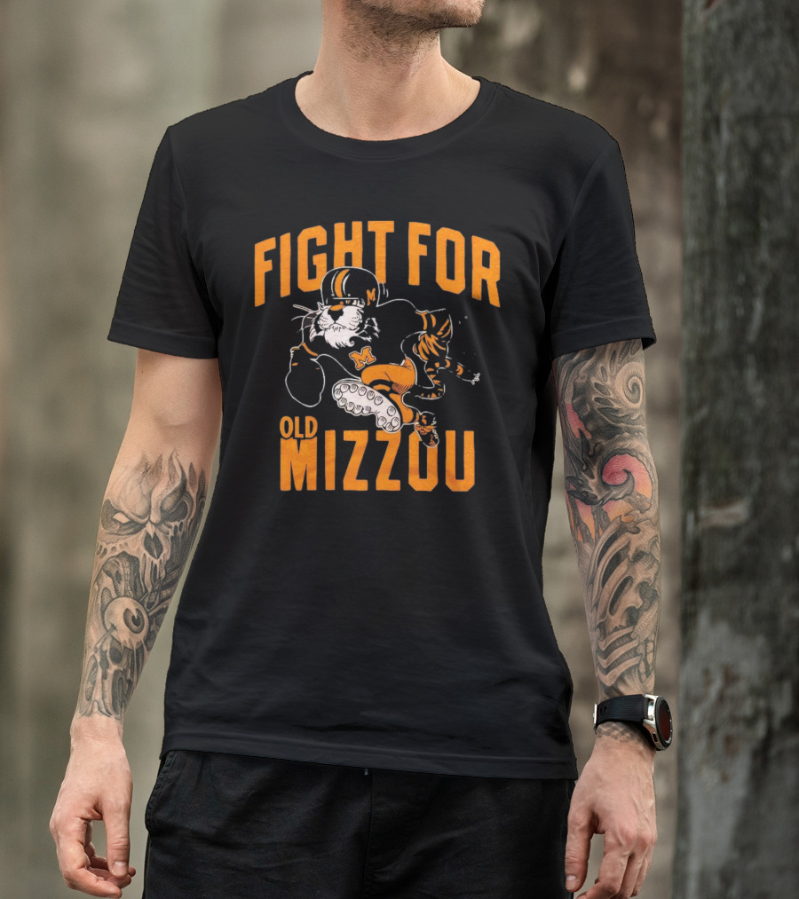 Fight For Old Mizzou Football Mascot In Action T-Shirt