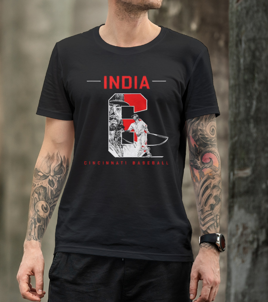 India Cincinnati Baseball Player T-Shirt