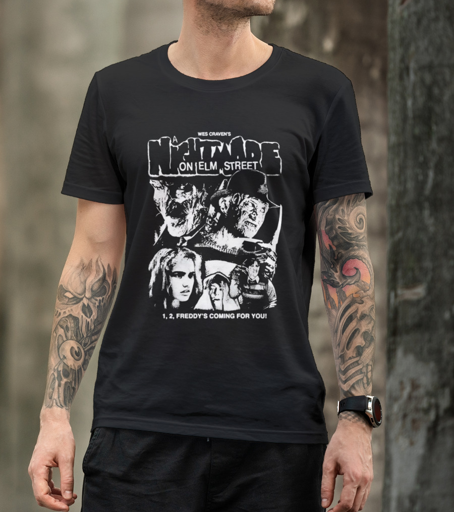 Wes Craven's A Nightmare On Elm Street 1, 2, Freddy's Coming For You T-Shirt