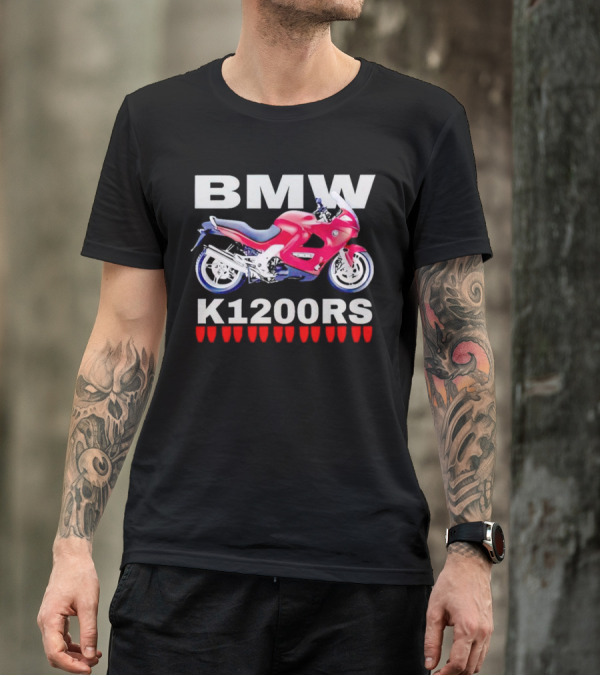 BMW K1200Rs Motorcycle Illustration With Red Iconic T-Shirt