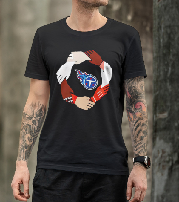 Tennessee Titans Unity Logo Hands Circle T-Shirt