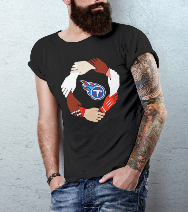 Tennessee Titans Unity Logo Hands Circle T-Shirt