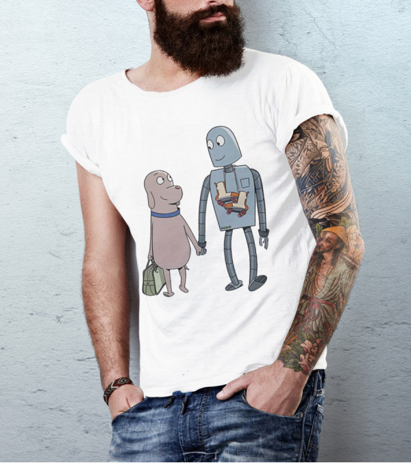 Companionship Adventure: Robot And Dog Journey T-Shirt