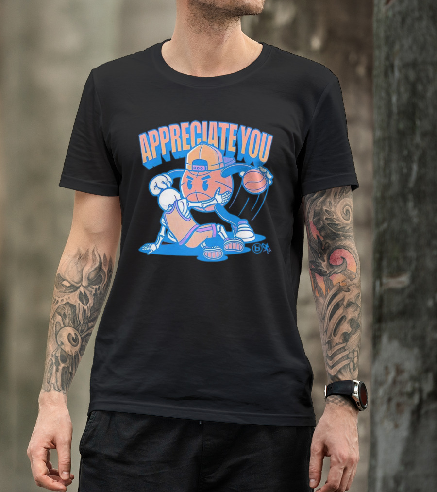 Ballislife Appreciate You Basketball Cartoon T-Shirt