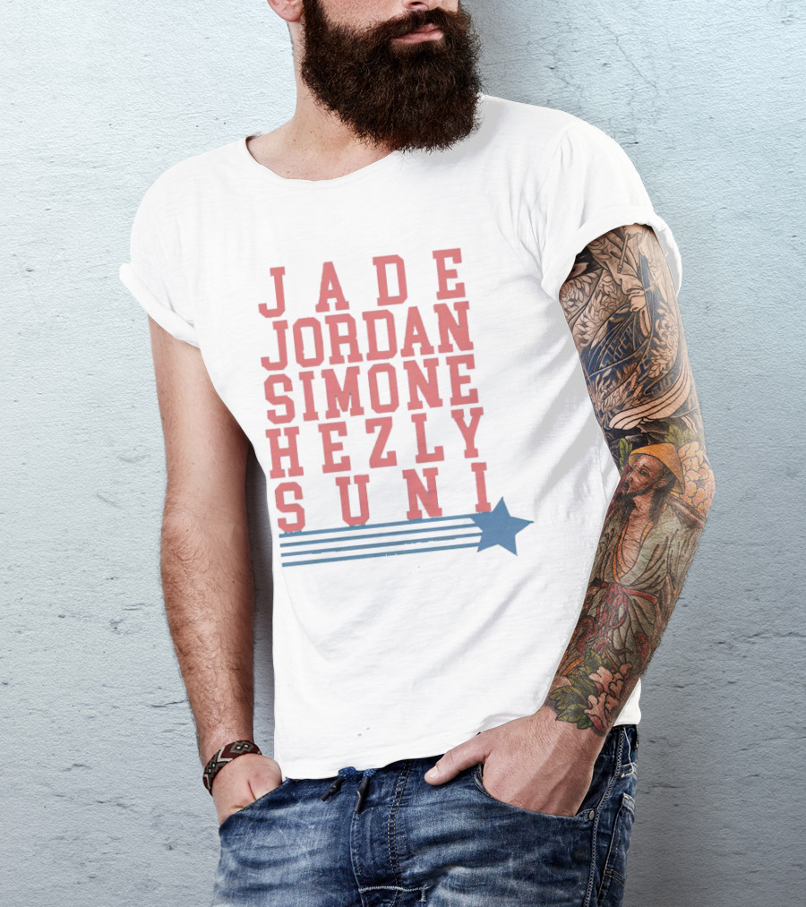 Jade Jordan Simone Hezly Suni Star Lines Sports T-Shirt