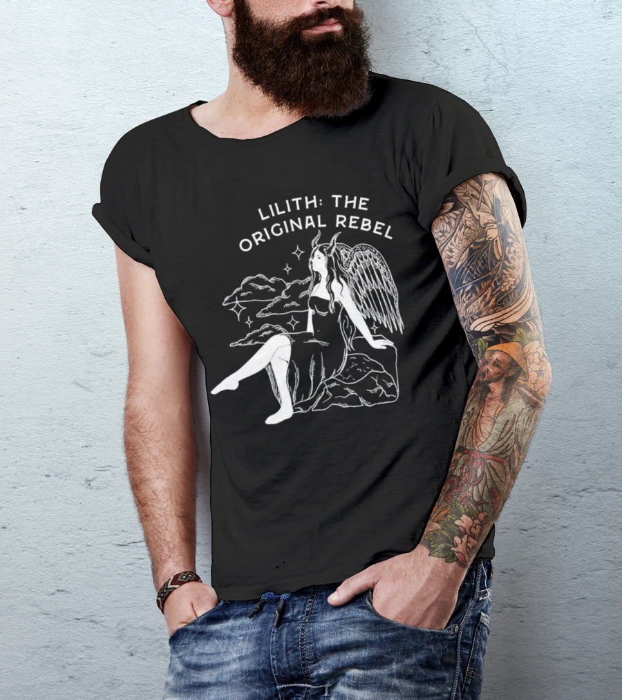 Lilith The Original Rebel Angelic Female Figure With Wings And Horns T-Shirt