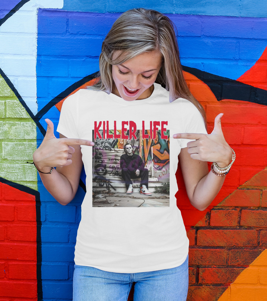 Michael Myers Killer Life Halloween Graffiti Steps T-Shirt