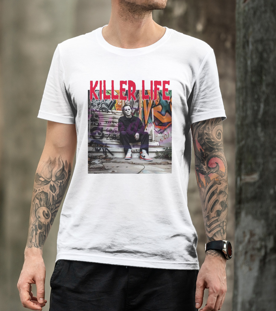 Michael Myers Killer Life Halloween Graffiti Steps T-Shirt