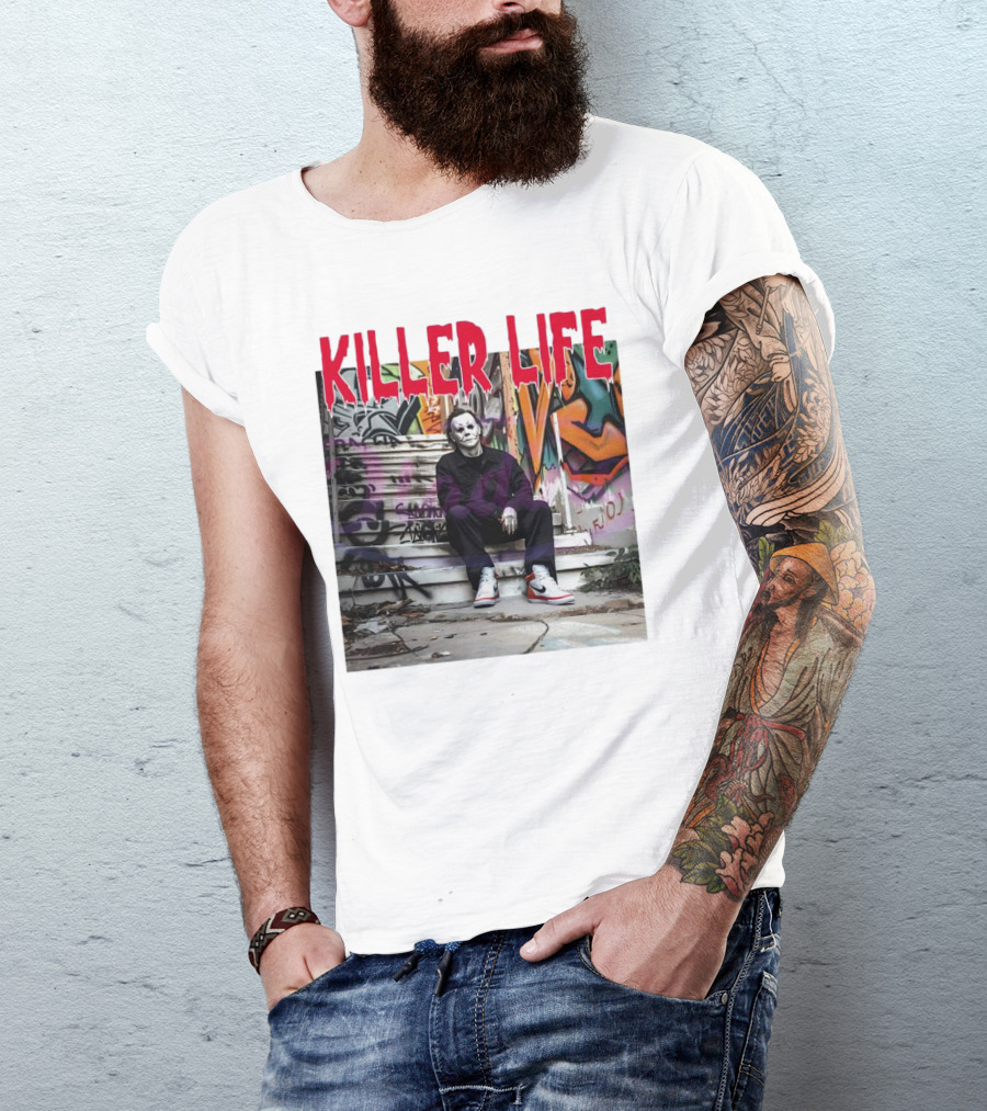 Michael Myers Killer Life Halloween Graffiti Steps T-Shirt