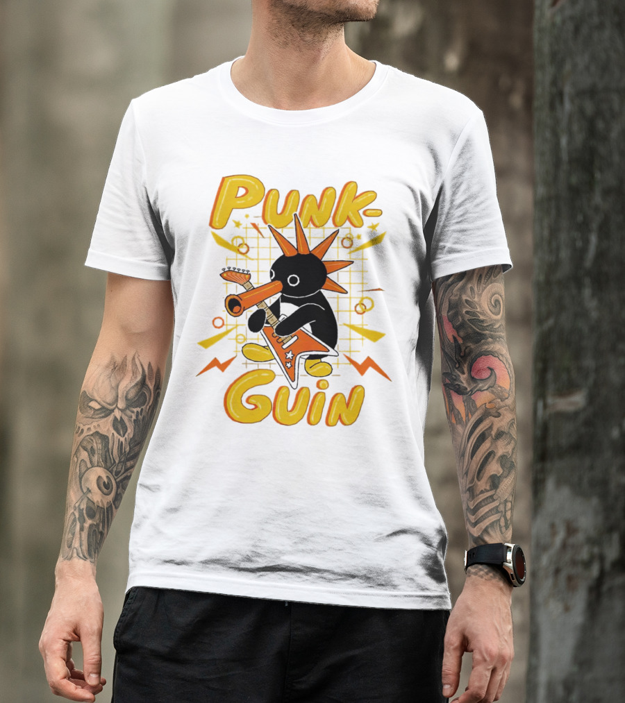 Punk-Guin Penguins Playing Musical Punk Guin T-Shirt