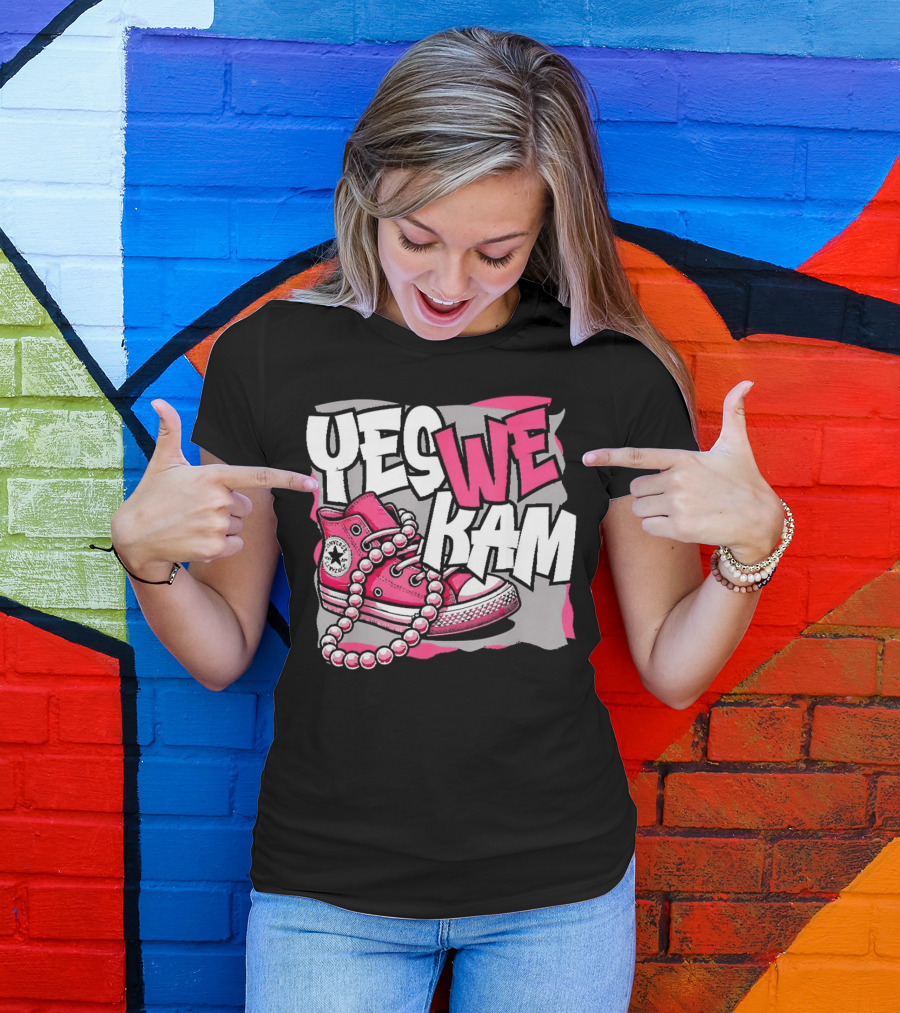 Yes We Kam Madam Shoes And Pearls Converse Sneakers T-Shirt