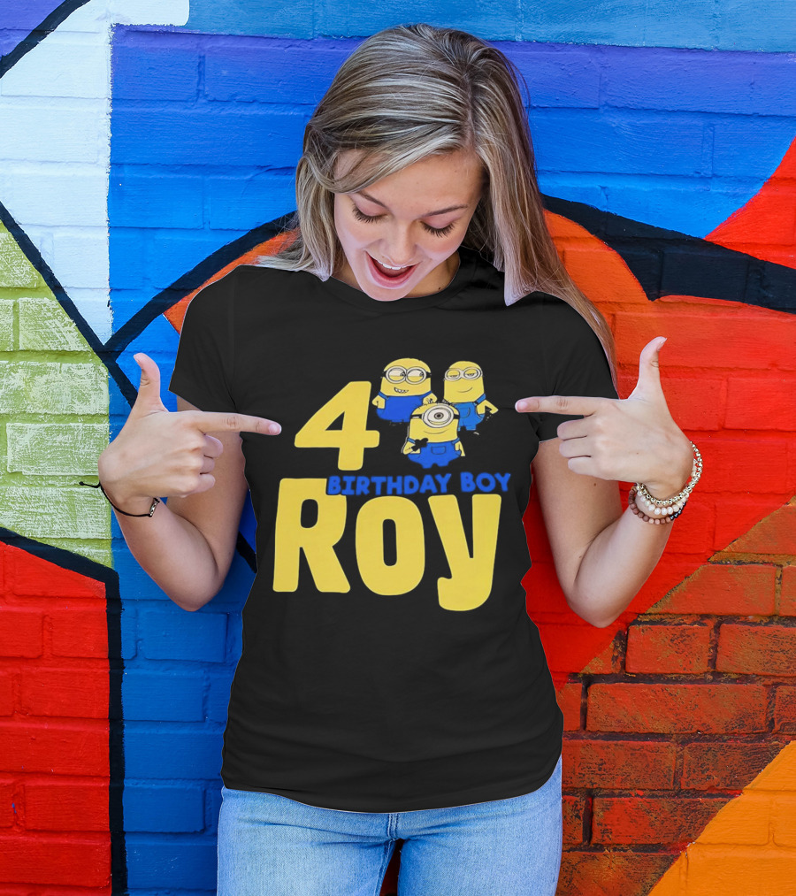 4 Birthday Boy Roy Minions T-Shirt