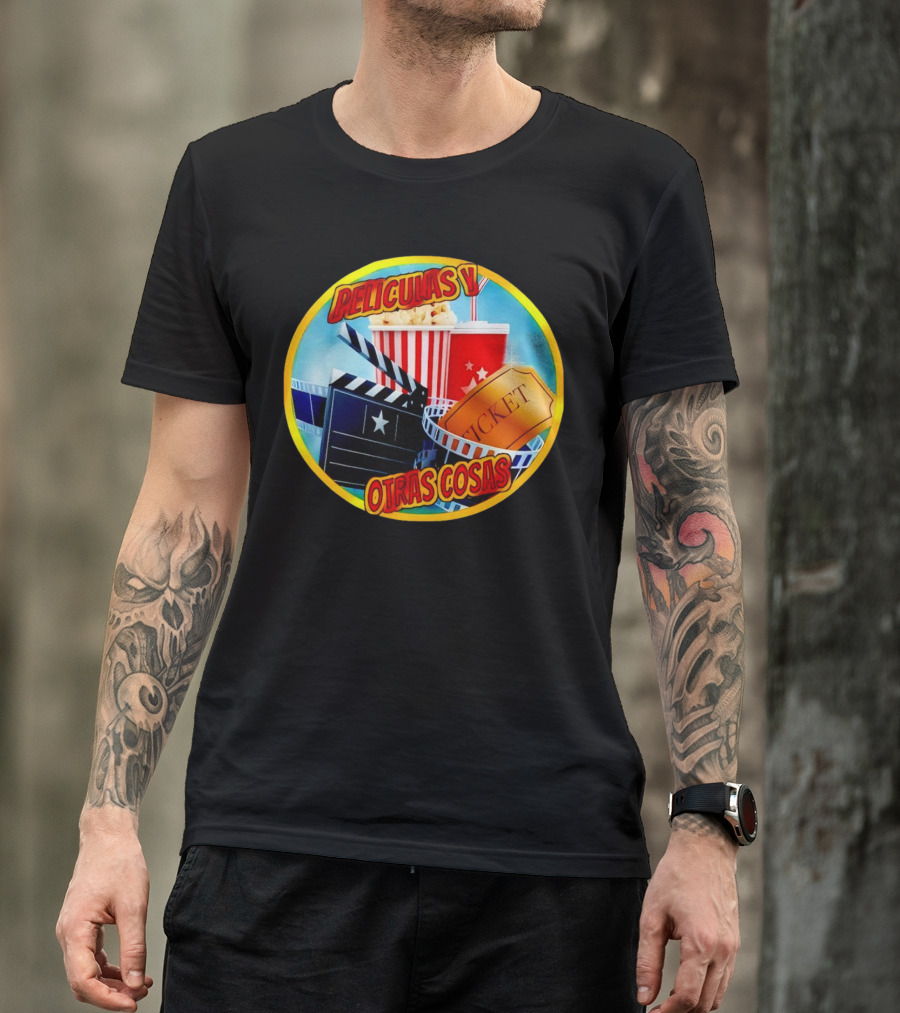 Peliculas Y Otras Cosas Con Claqueta, Palomitas, Ticket, Refresco Y Cine T-Shirt