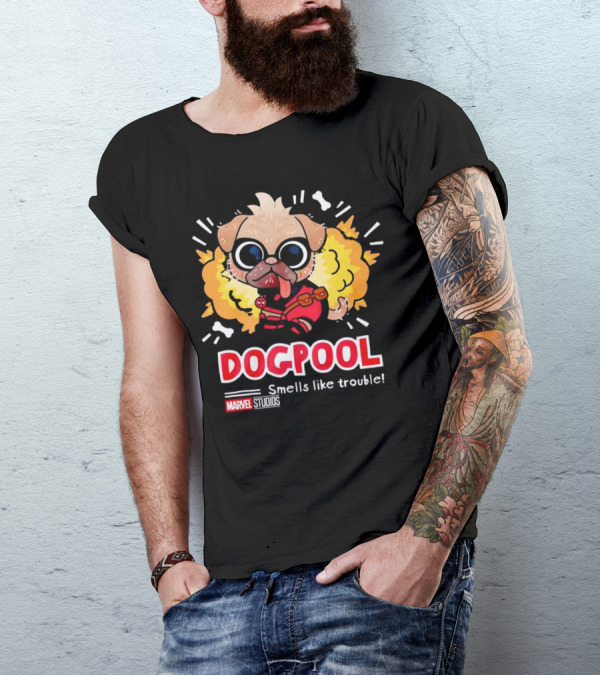 Deadpool Marvel Studios Dogpool Smells Like Trouble T-Shirt