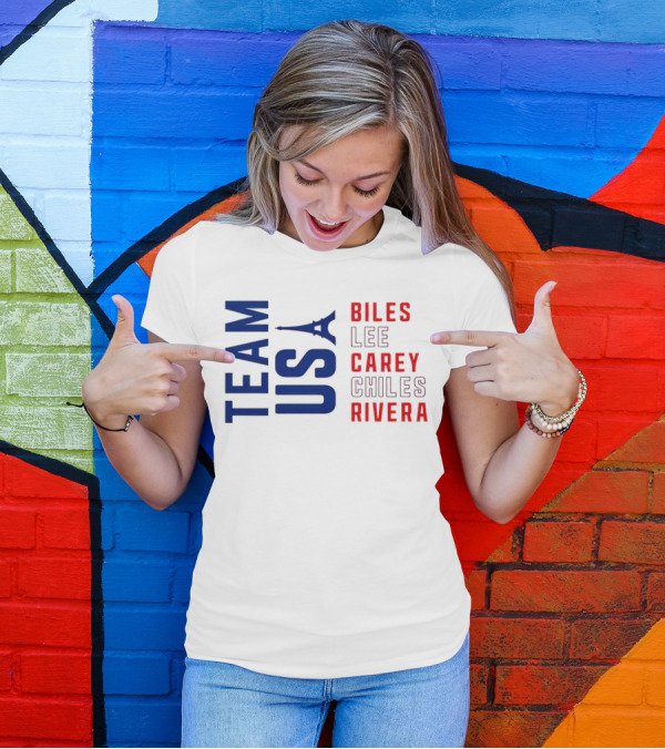Team USA Biles Lee Carey Chiles Rivera T-Shirt