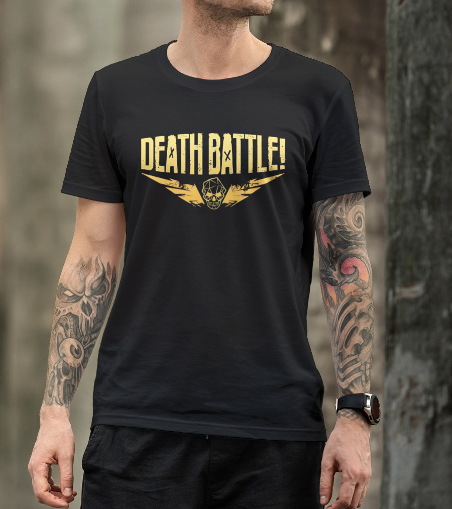 DEATH BATTLE Gold Skull Lightning T-Shirt
