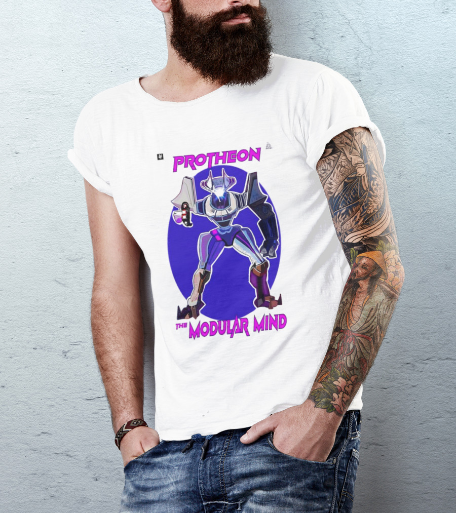 Protheon The Modular Mind Robot Character Purple Armor T-Shirt