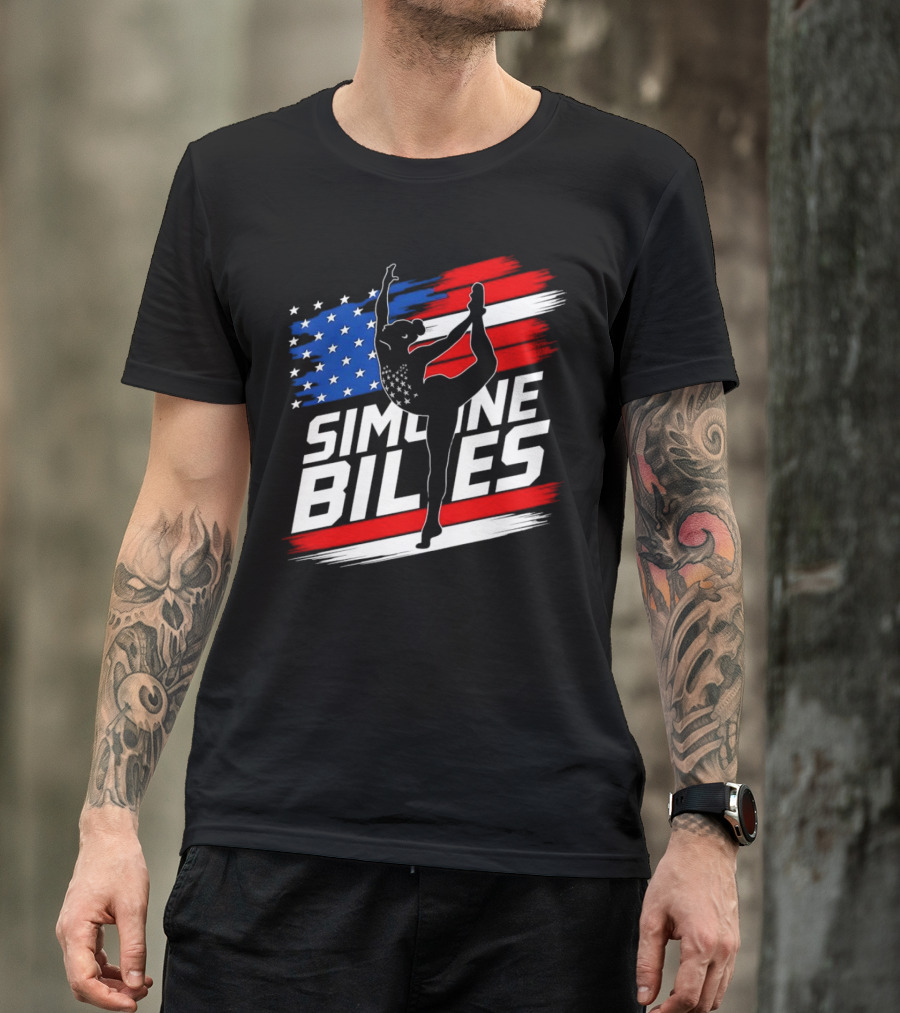 SIMONE BILES USA AMERICAN FLAG GYMNASTICS TEAM T-Shirt